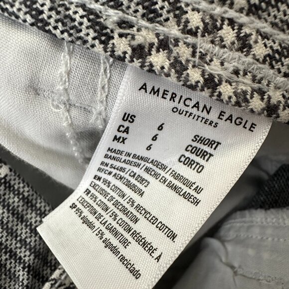 American Eagle Jeans Super High Rise Baggy Wide Leg Pants Plaid Women's 6 Short - Picture 4 of 8